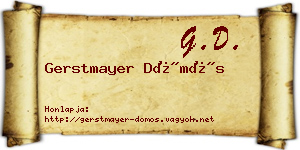 Gerstmayer Dömös névjegykártya